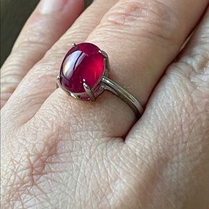 NWT Natural Ruby 11x8.6mm in 925 Sterling Silver Size 6.5